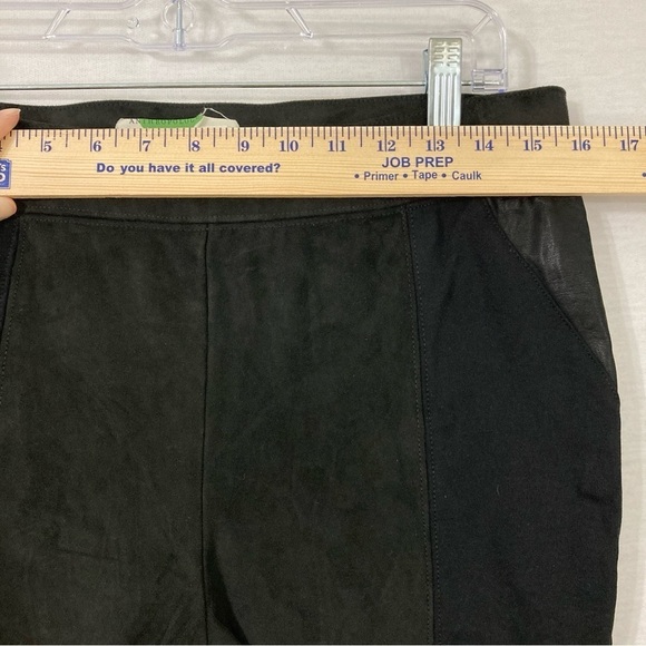 Anthropologie Black Mixed Media Faux Leather Knit Stretch Slim Pants size 30‎ - Picture 5 of 9